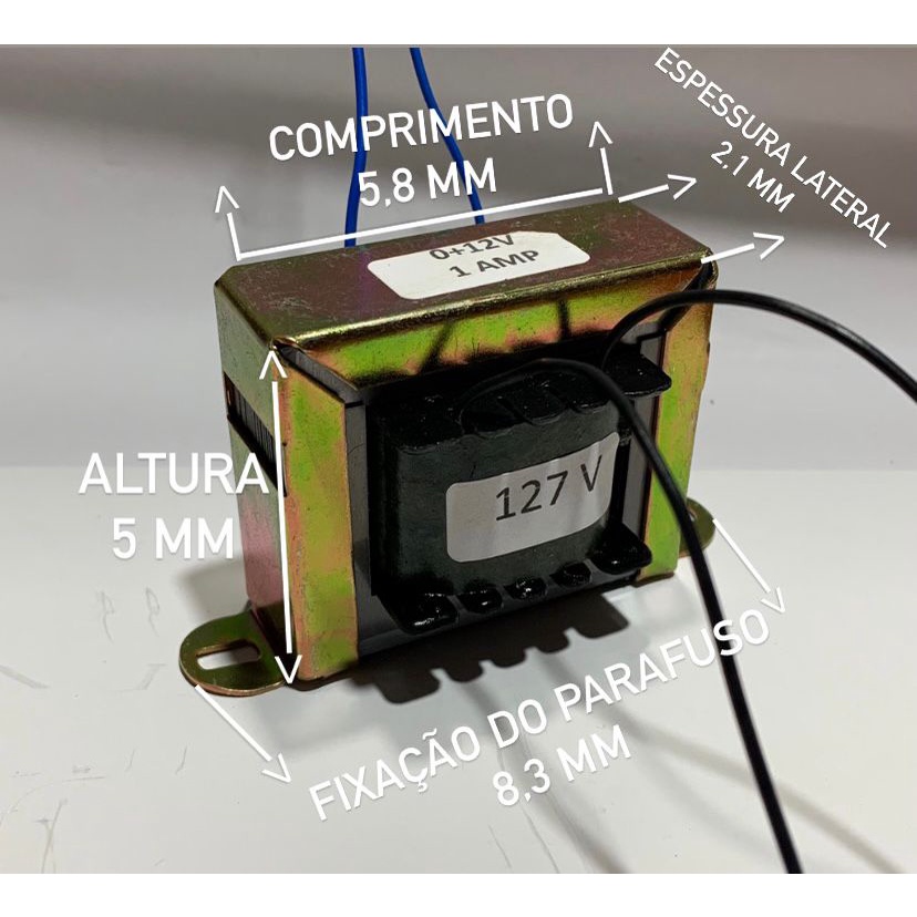 TRANSFORMADOR 0+12 1AMP (127V)