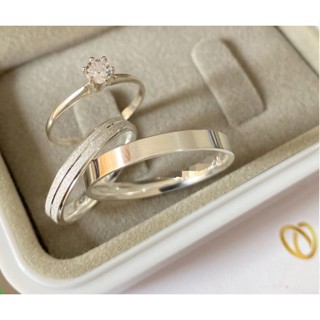 Par De Aliança banhado prata 925 Namoro compromisso Lisa quadrada e diamantada chanfrada 4mm + Anel solitário em Oferta na Shopee