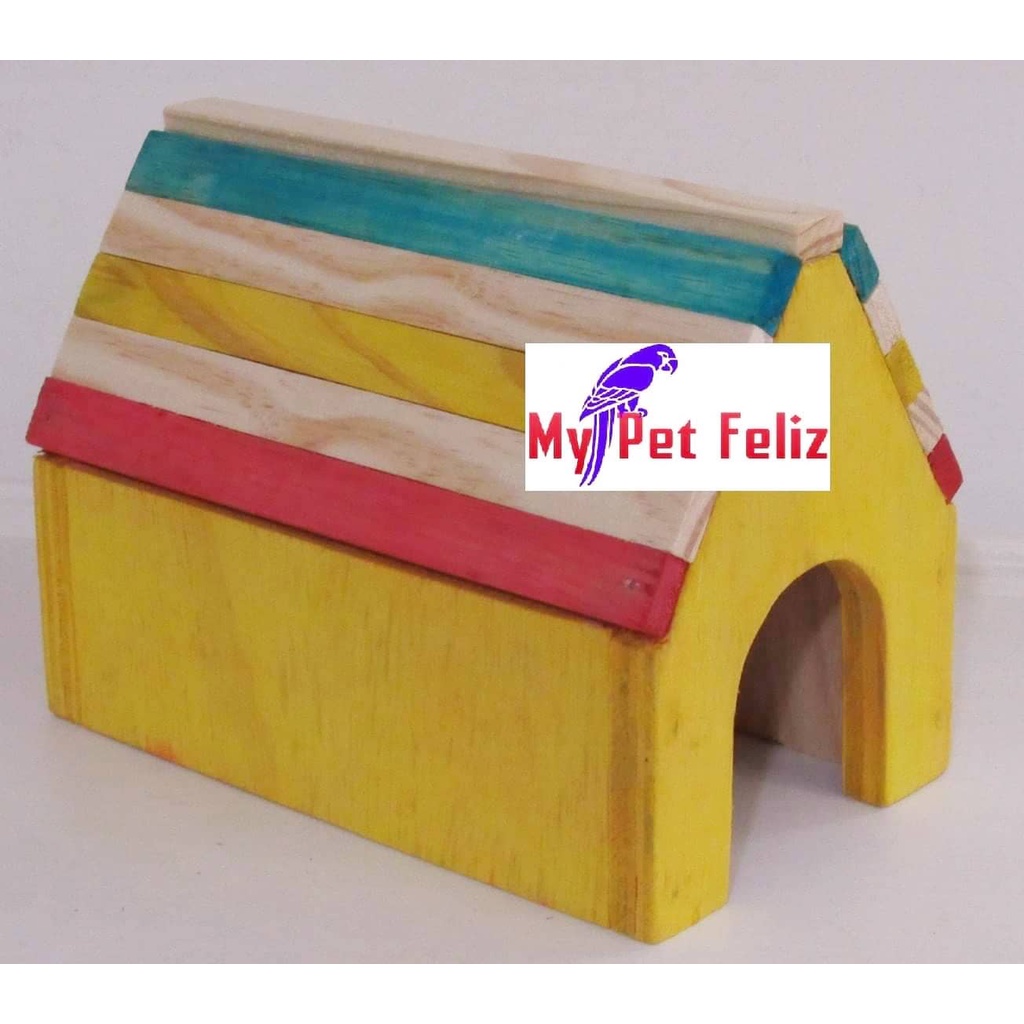 toca para hamster - toca para rato twister - toca para esquilo da mongólia - toca para pequenos roedores - casa para hamster (chalé-amarela)