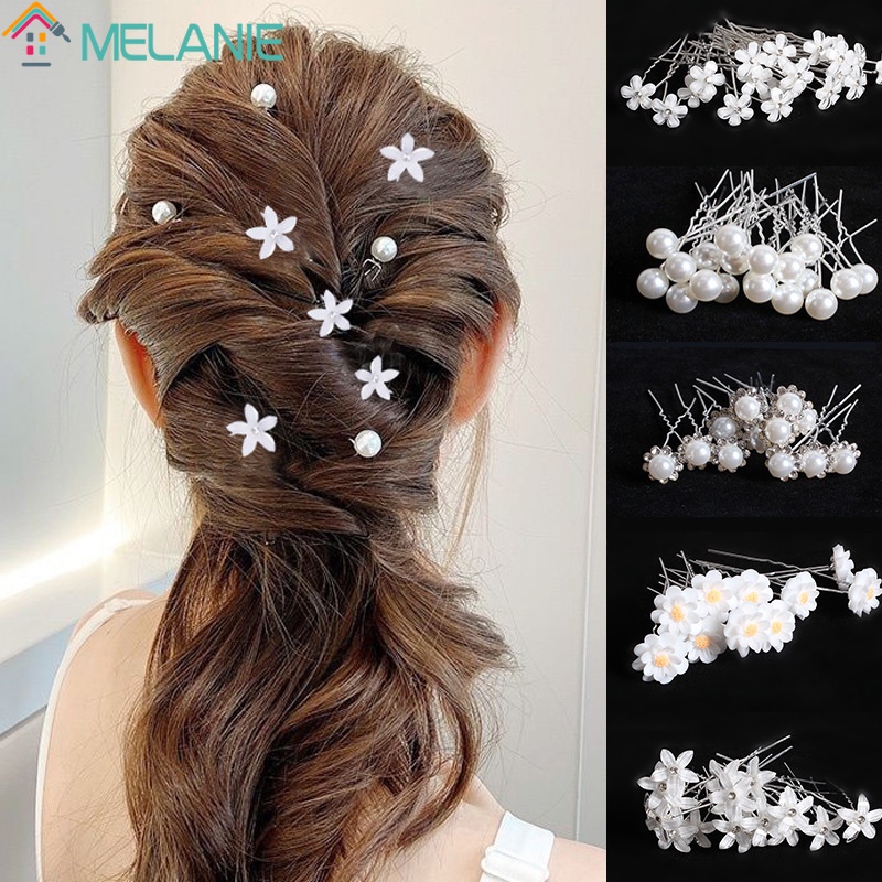 20Pcs/Conjunto Noiva Cristal Pérola De Para Casamento Grampo De Cabelo Em U/Ferramentas Elegantes Estilos Senhoras/Acessórios De Moda INS Feminina em Oferta na Shopee