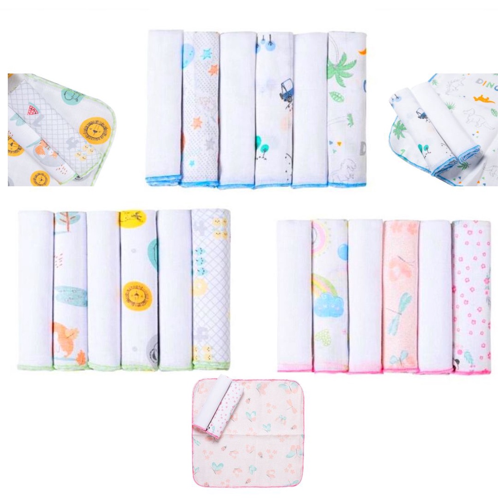 PANINHO DE BOCA KIT C/6 UN - TOALHA BABETE PARA BEBÊ - FRALDA FINA-ACABAMENTO EM OVERLOCK -PAPI