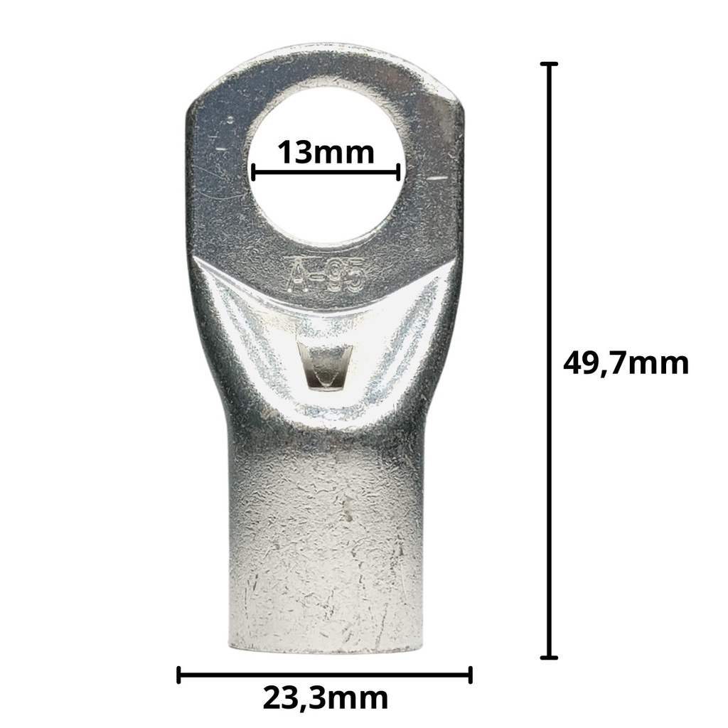 PONTEIRA COMPRESSÃO 95MM² M12 TERMINAL TUBULAR - UNIDADE · foto 2