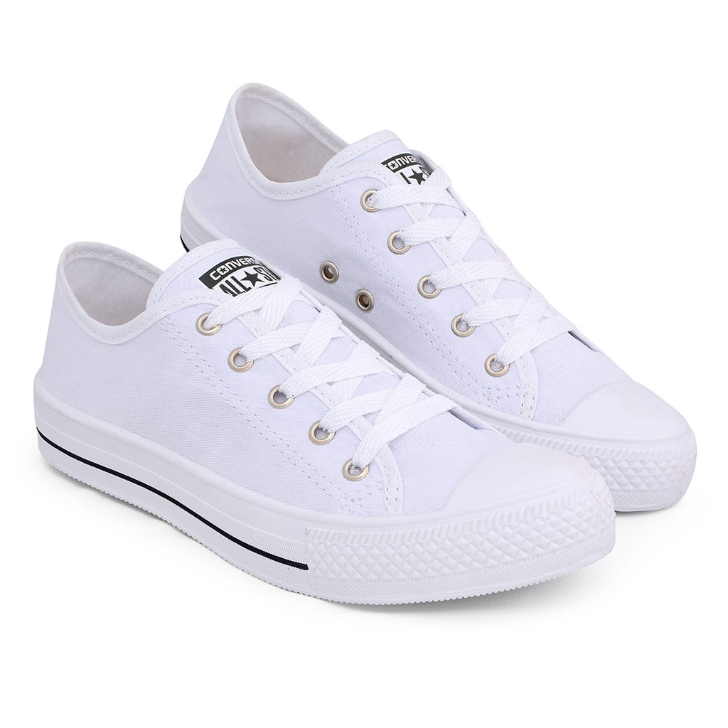 Tênis Converse All Star Preto lona Feminino e Masculino sola baixa