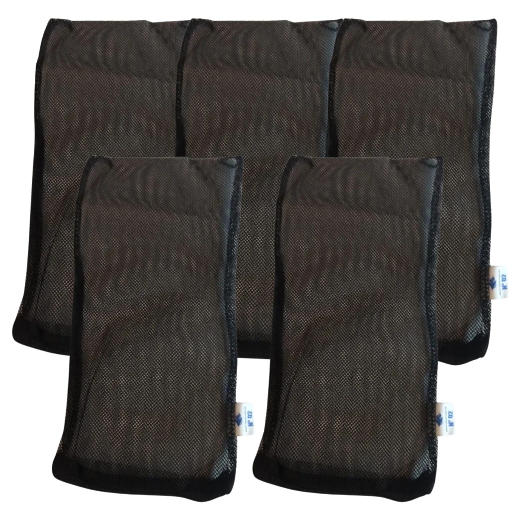 5x Bolsas para Mídias Filtrantes Preta Plancton 15x30 com Ziper