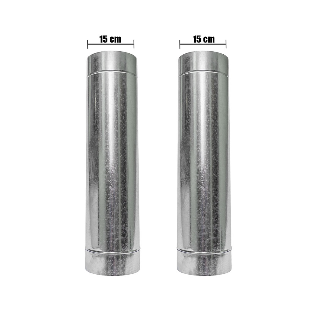 2 metros Tubos/duto aço galvanizado p/ chaminé 15cm (150mm)