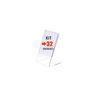 Kit com 32 display expositor acrílico porta preço etiqueta tamanho A8 medindo 8x5cm em Oferta na Shopee