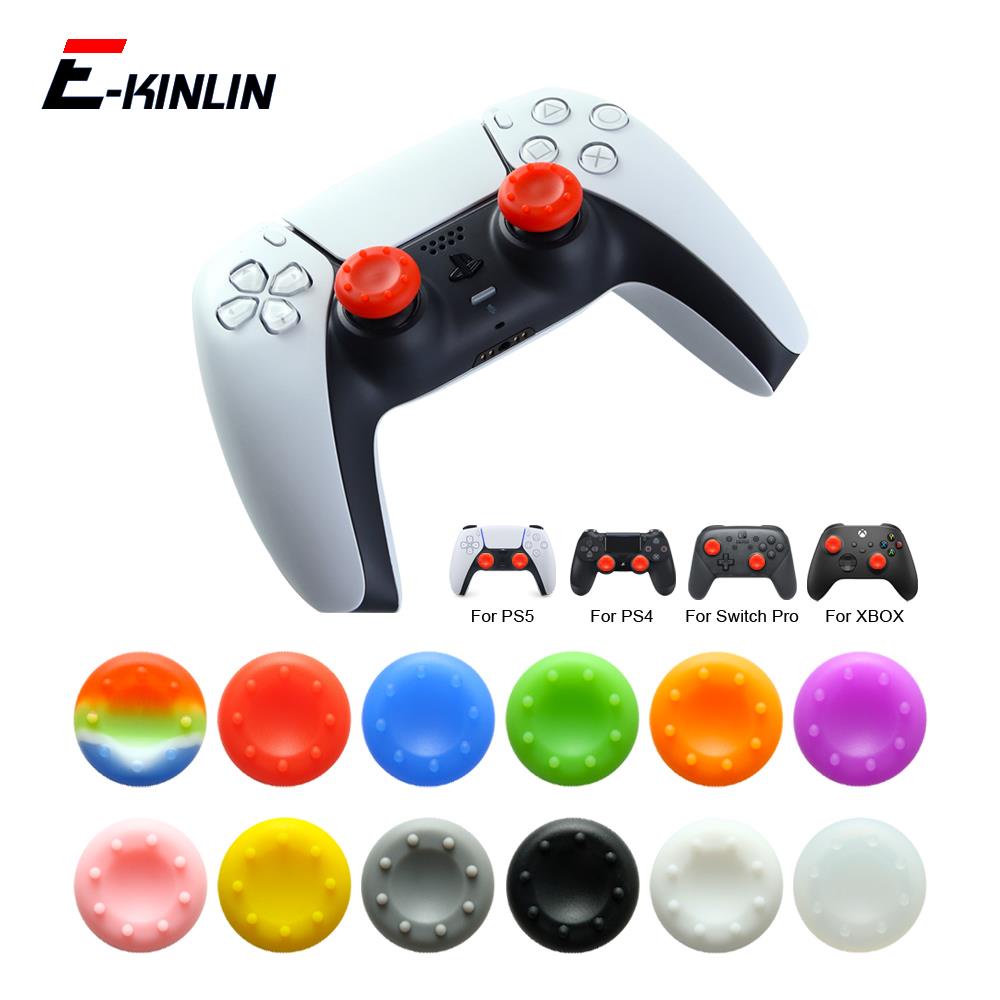 2 Pçs Silicone Joystick Tampas Polegar Vara Apertos Para Sony Playstation PS5 PS4 Nintendo Switch Pro