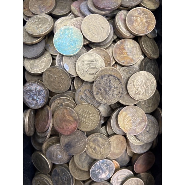 Moeda Amarela / Dourada 10 Centavos para a Fabricação de Alianças e fins Religiosos 17mm UTG- (1 Moeda)