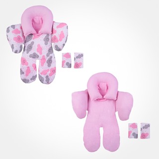 Almofada de Bebê Conforto Dupla Face Nuvem Rosa
