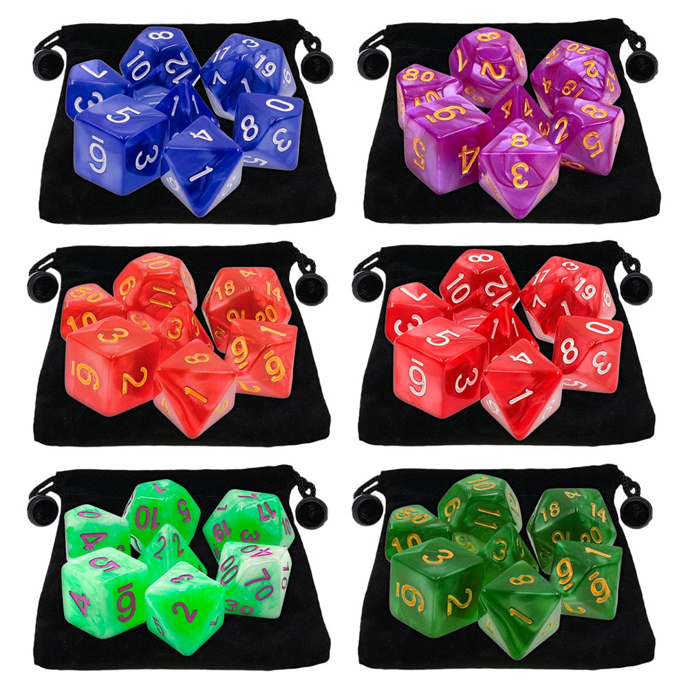 Dados RPG Conjunto com 7 Dados Perolados kit dados RPG