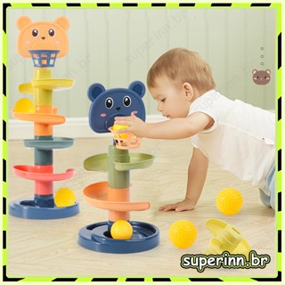Bebê Crianças Pista Divertida Vire 0-3 Anos Enroladora Bola Laminadora Mental Deslizante Educação Precoce Brinquedos Montessori Montagem