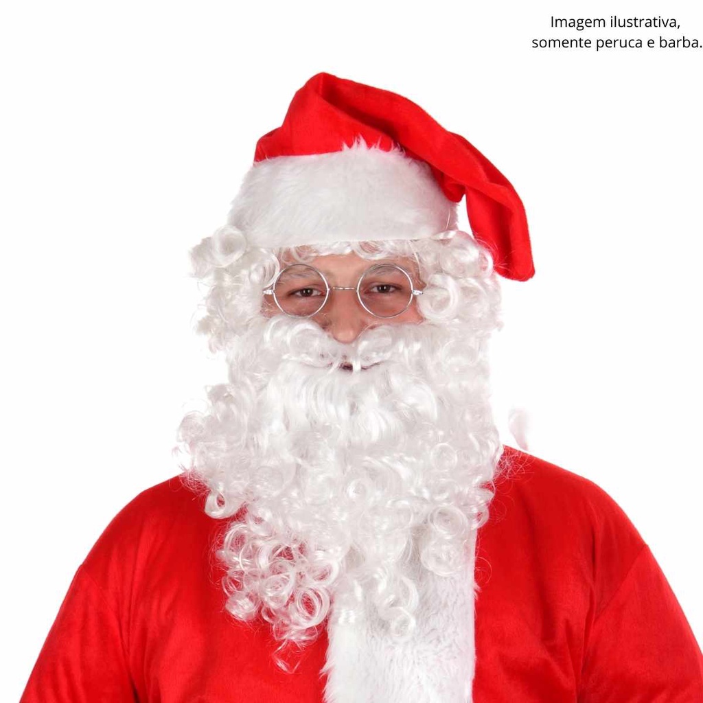 Peruca Papai Noel Luxo Com Barba Natal Magico