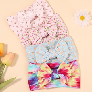 1Pcs Recém Nascido Faixa De Cabeça De Bebê Para Meninas Malha Elástica Crianças Turbante Laços Impressão Em Nylon Macio Cabeleireiro Acessórios