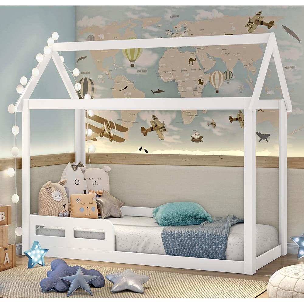 Cama Casinha Montessoriano Infantil Analu Branco Fosco Carolina Baby em Oferta na Shopee