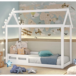 Cama Casinha Montessoriano Infantil Analu Branco Fosco Carolina Baby em Oferta na Shopee