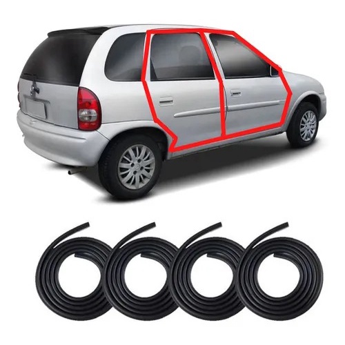 Kit Borracha Porta Corsa Hatch Sedan Wagon 2000 2001 2002 em Oferta na Shopee