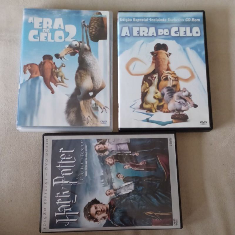 DVD Lote de 3 filmes Harry Potter e Era do Gelo infantis originais perfeito estado