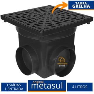 Caixa Coletora De Água Pluvial Tampa Grelha 4L Pequena Original Metasul