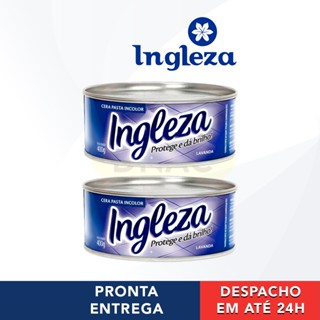 Kit 2 Cera Pasta Ingleza Incolor Carnaúba 400g Mármore Piso Móveis