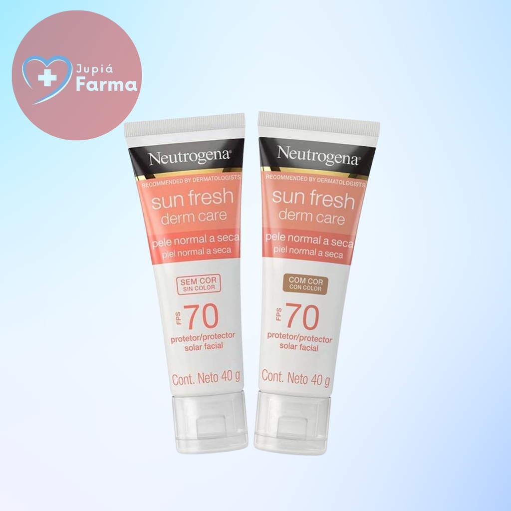 Protetor Solar Neutrogena Sun Fresh Derm Care Pele Normal a Seca Sem Cor / Com Cor FPS 70 40g