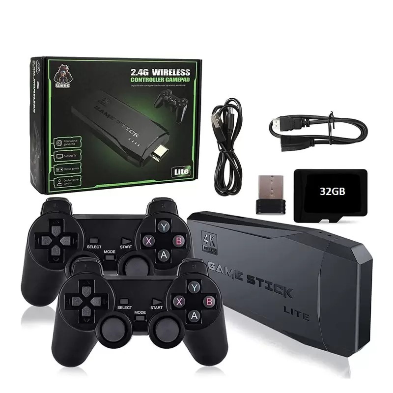 Video Game Stick 4k 10mil Jogos Retro Antigo 2 Controles Sem Fio ...