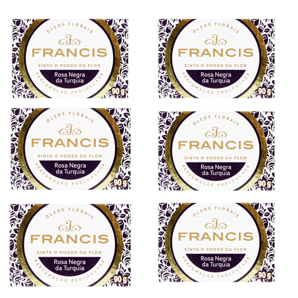 Kit 6 unidades Sabonete francis Rosa negra da Turquia 90g | Shopee Brasil