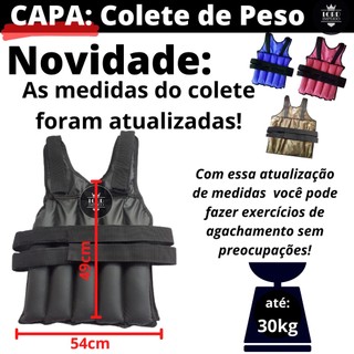 Colete De Peso (somente capa) ajustável para até 30kg - Para Treinamento Funcional p/ Carga Crossfit