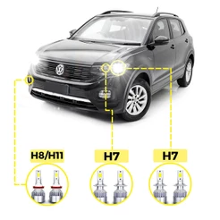 Kit Ultra LED Volkswagen T-Cross 2020/23 20000 Lúmens 6500K