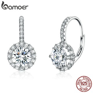Brinco Bamoer Luxuoso Clipes De Orelha Moissanite Joalheria Da Moda