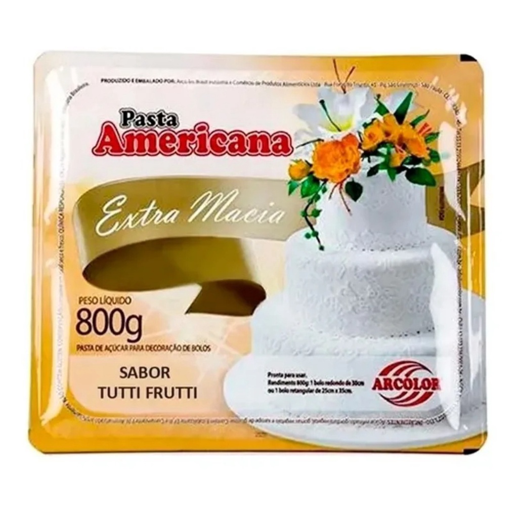 Kit 6 Pasta Americana Tutti Frutti Branca Arcolor 800gr