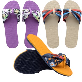 Chinelo havaianas St Tropez Rasteirinha tira de tecido colorida