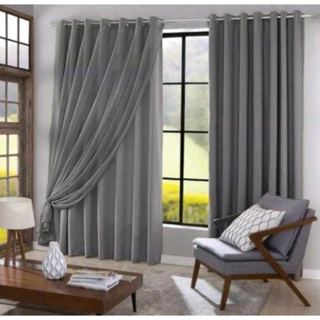 Cortina Blackout PVC Com Tecido Voil Liso 3,00 Largura 2,60 em Oferta na Shopee