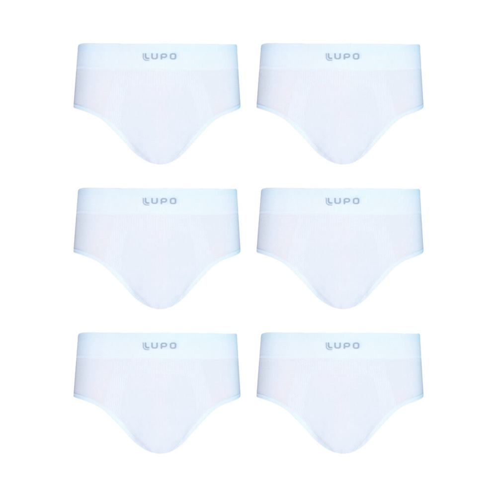 Kit com 6 Cuecas Lupo Slip Micromodal 681-001 - Men Clothes