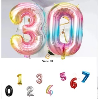 Balão 70cm de Números Metalizados Azul Rosa Vermelho para Festa em Oferta na Shopee