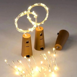 Fio de Fada Rolha Garrafa Branco Quente 20 Leds 2 Metros