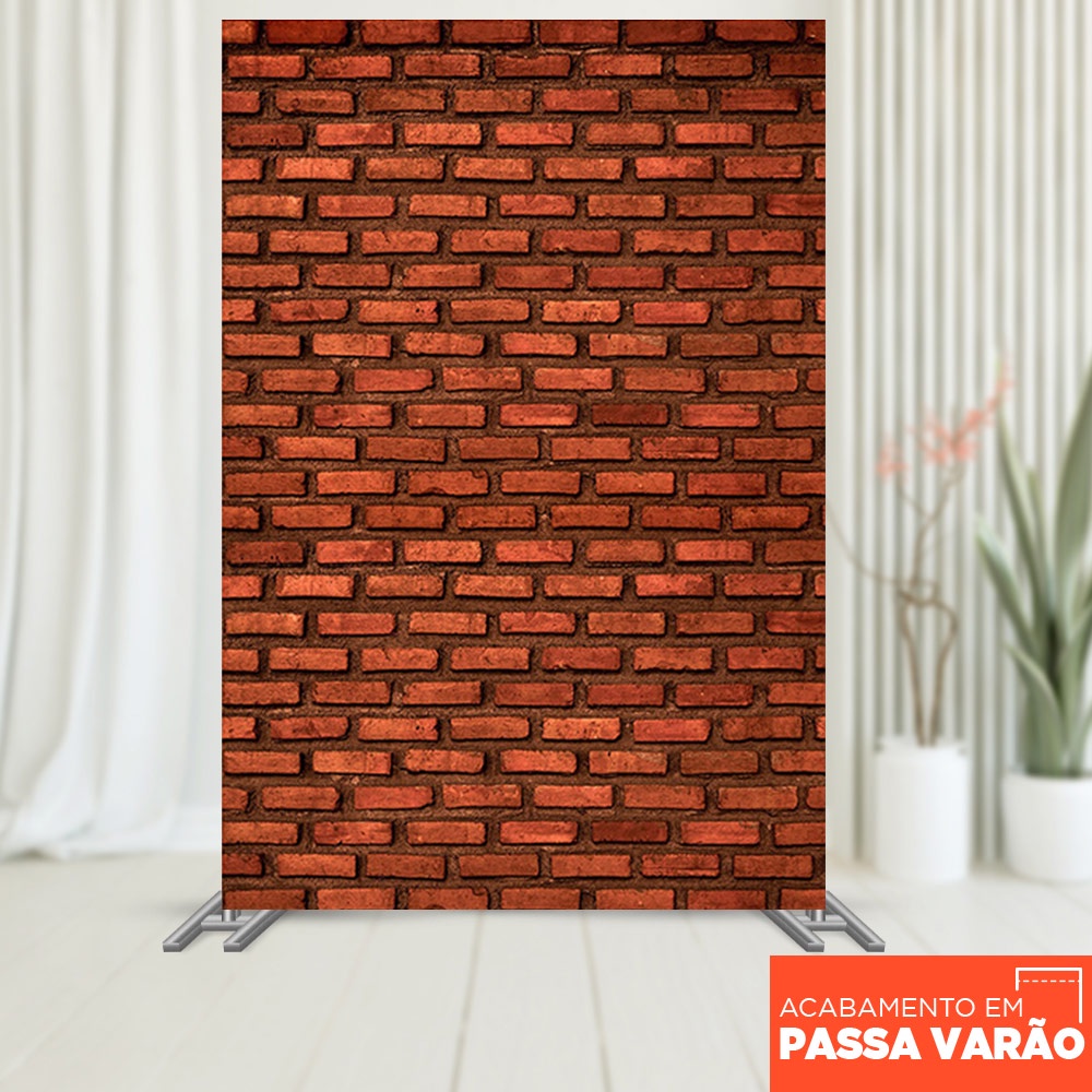 Painel Festa Retangular Tijolo Vertical Sublimado Tecido 1,50x2,20 em Oferta na Shopee