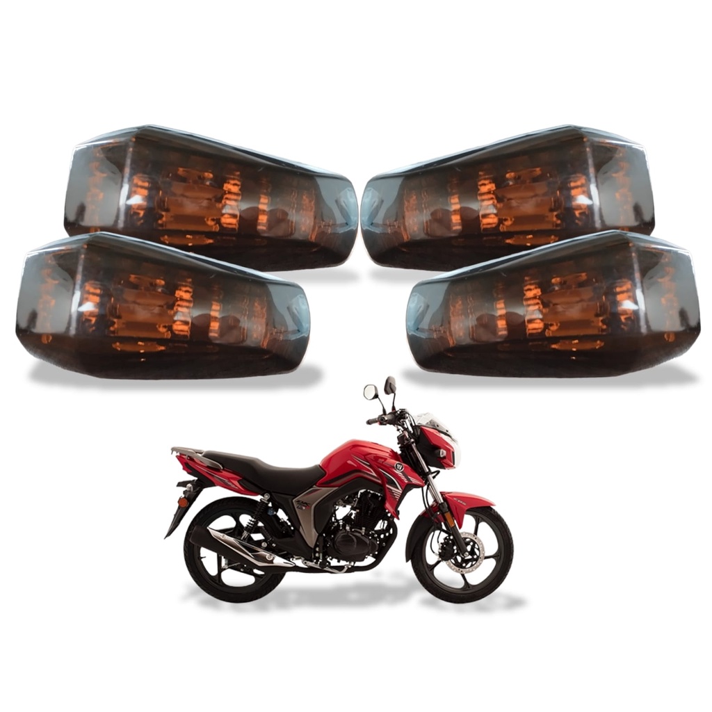 KIT 4 Lente Fume Pisca Seta Sinaleira Moto Haojue Dk 150 Dk150
