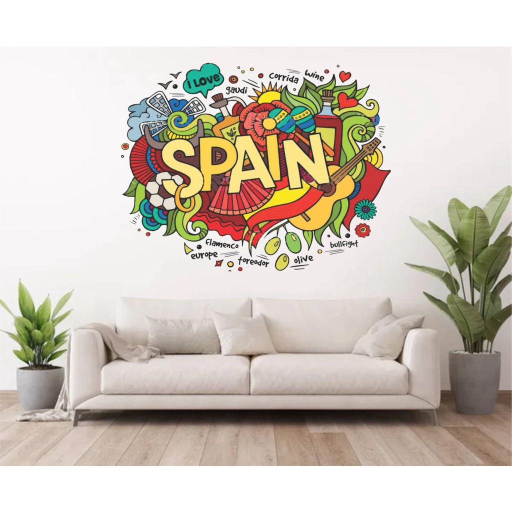 Adesivo Decorativo para Escola de Idiomas Spain - Espanhol | Shopee Brasil