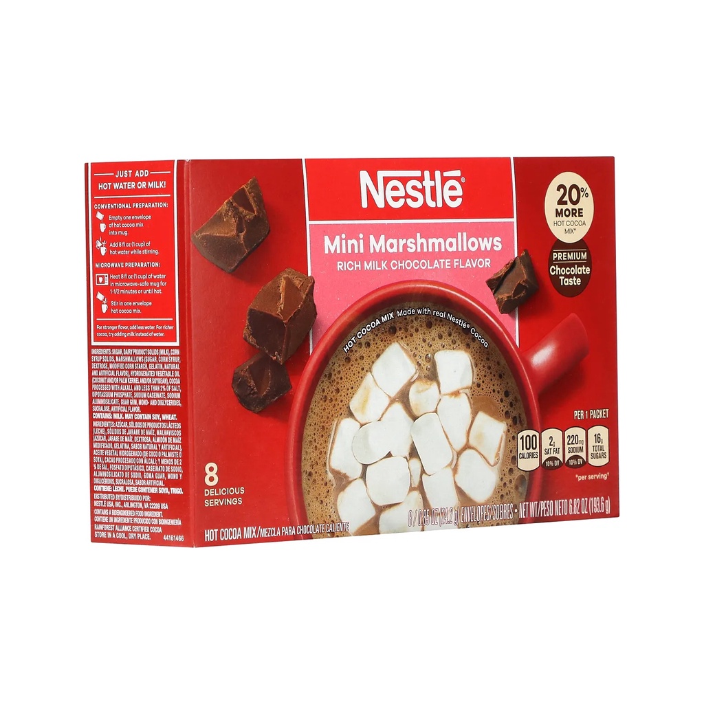 Nestlé Chocolate Quente Hot Cocoa Mix Com Mini marshmallows 8 Sachês - Importado EUA