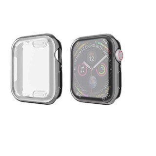 W.BILL Capinha Case De Proteção 360 Apple Watch e Iwo 2 3 4 5 6 7 38mm 40mm 41mm 42mm 44mm 45mm preto e transparente