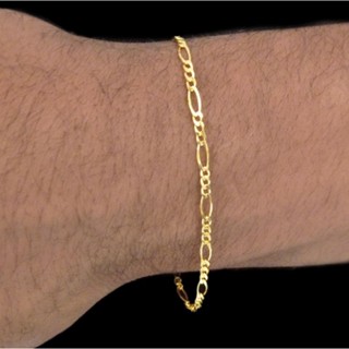 Pulseira Masculina 2mm Bracelete 3x1 Banhado a ouro