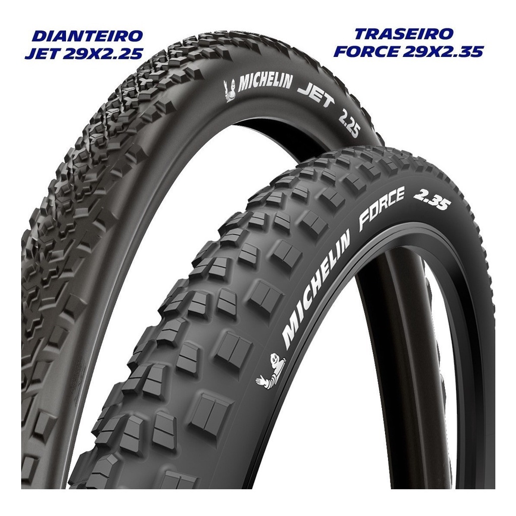 Par Pneu Bike Michelin Jet 29x2.25 + Force 29x2.35 Bike Mtb