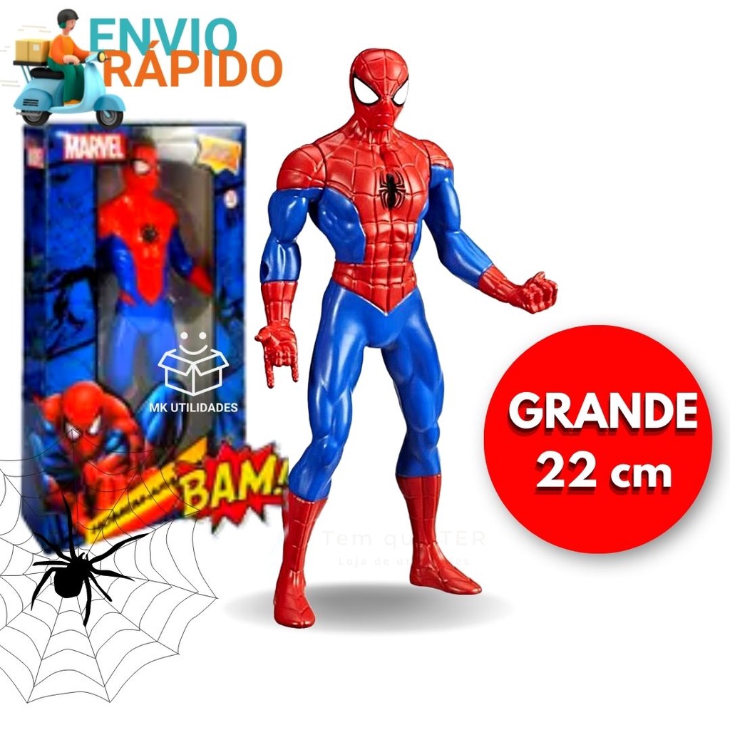 Homem Aranha Boneco Brinquedo Vingadores Articulado Grande 22 Cm ...