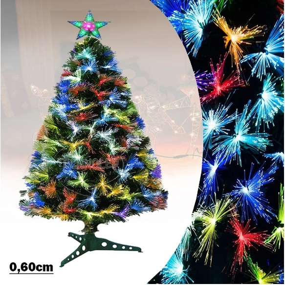 Árvore De Natal Fibra Com Led Rgb 0,60m 55 Galhos Bivolt | Shopee Brasil
