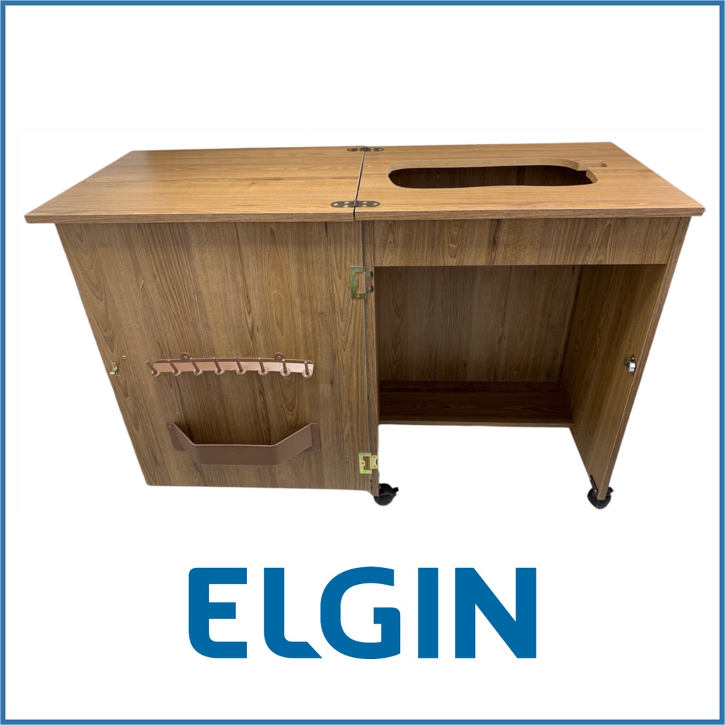 Gabinete Móvel Mesa Para Máquina De Costura Elgin Portátil (Braço Livre) - CEDRO