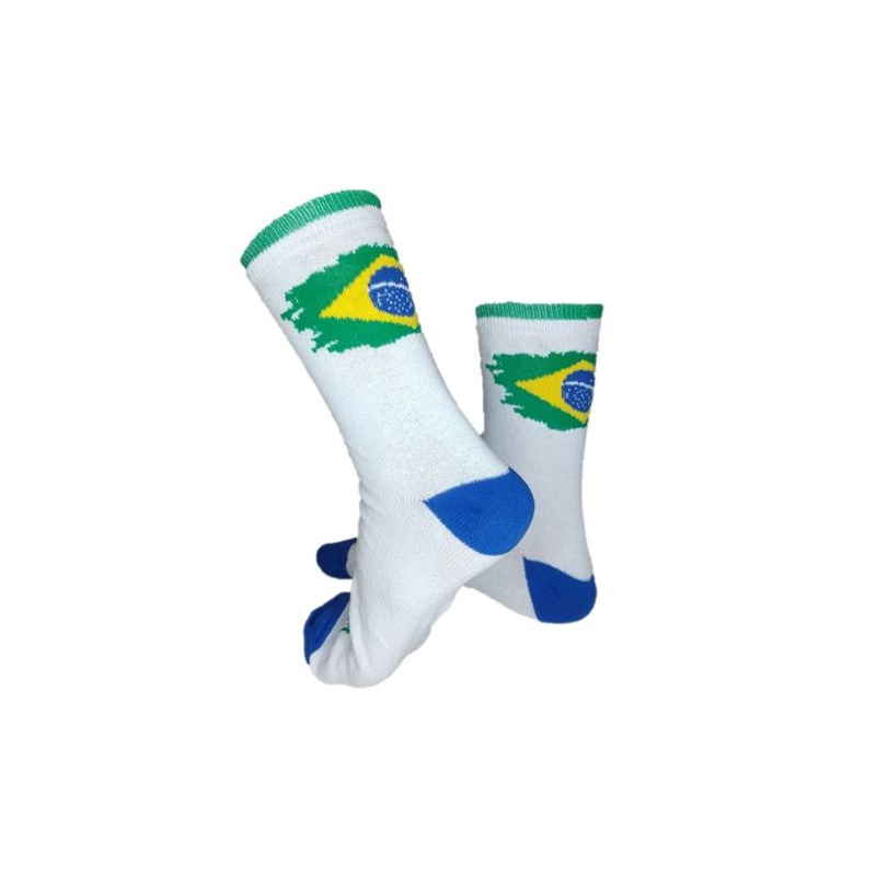 Meia Cano Alto Brasil em Oferta na Shopee