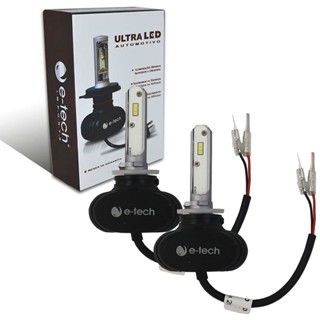 Par De Lâmpadas Ultra Led 6.000 Lm 8000k Encaixe H27 Com Potência De 40W Cada E Reator Embutido