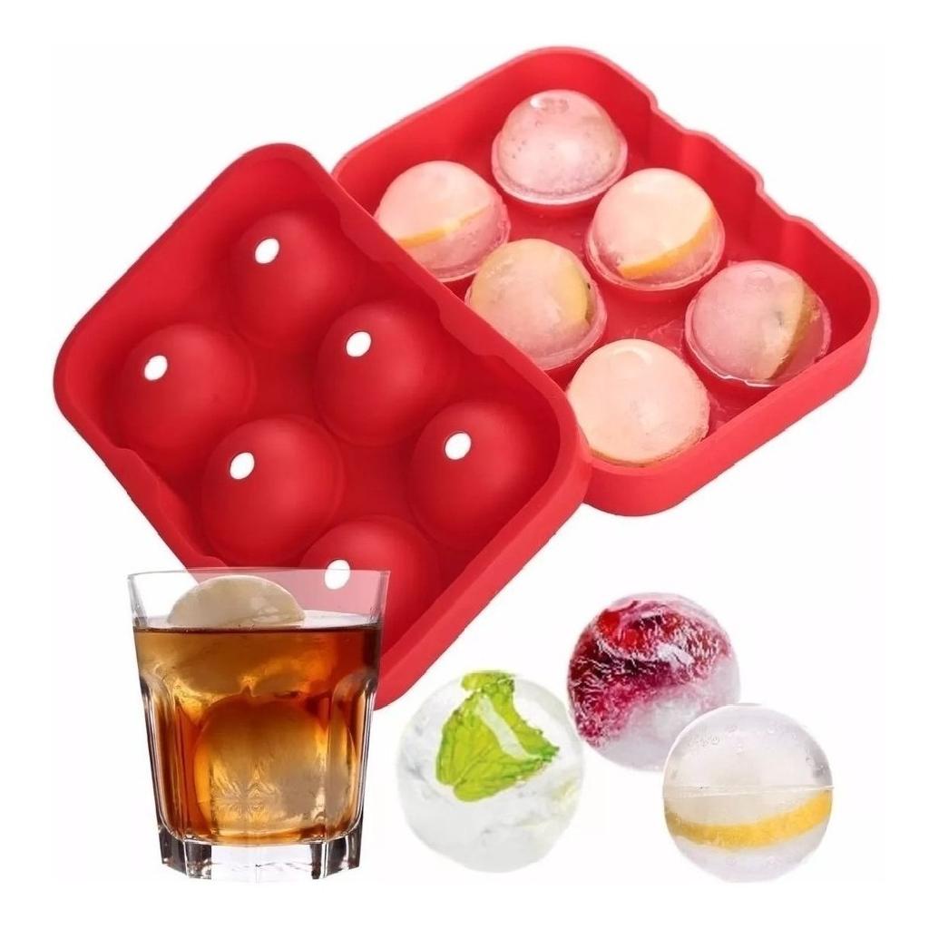 Forma Silicone 6 Gelo Bola Grande Bar Esferas Whisky Bebida