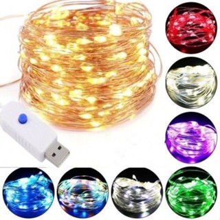 5M/10M Luzes De Fada Fio De Cobre LED Cordão De/USB Powered String Lights/À Prova D
