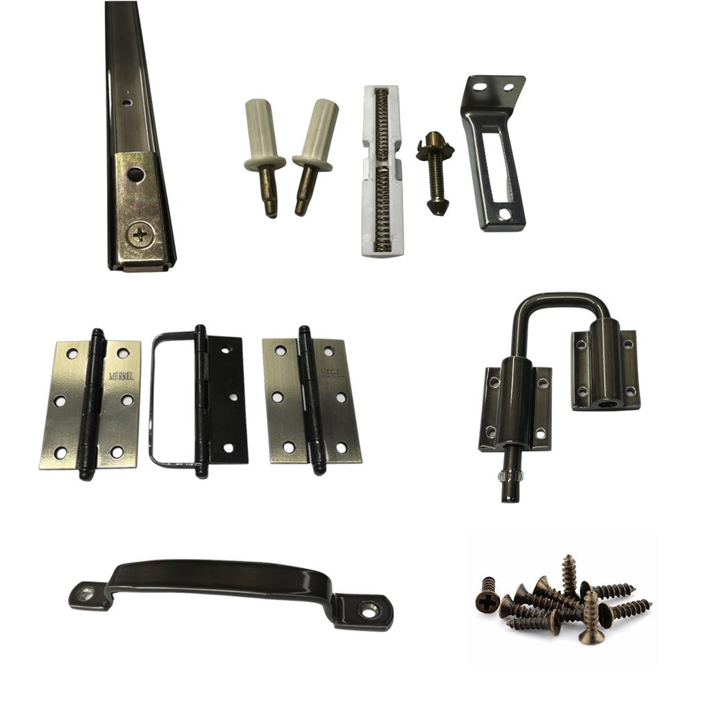 Kit Ferragem Completo Para Porta Camarao Trilho 92 Cm